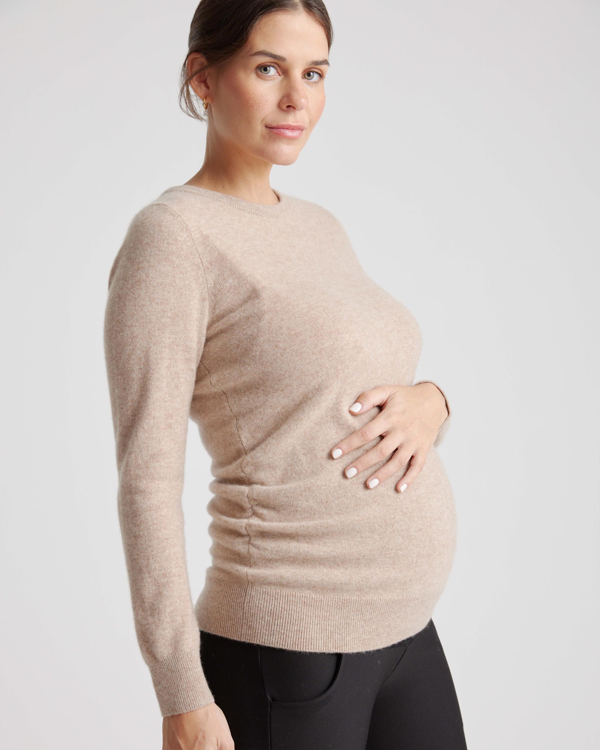 Quince | Women's Mongolian Cashmere Maternity Crewneck Sweater Size XS Product Image