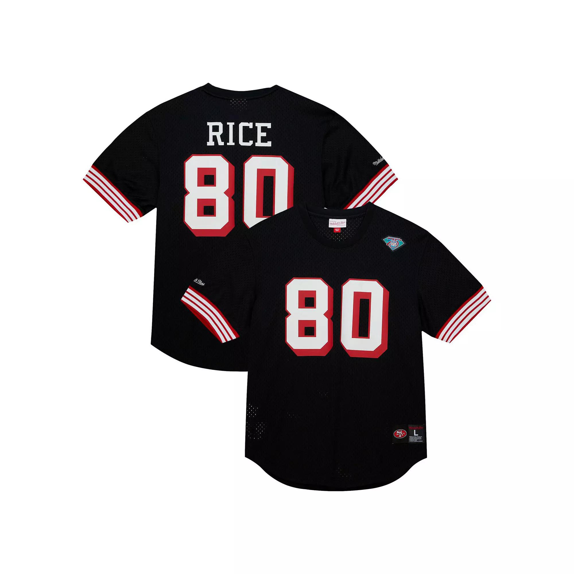 Men's Mitchell & Ness Jerry Rice Black San Francisco 49ers Retired Player Name & Number Mesh Top,  Product Image