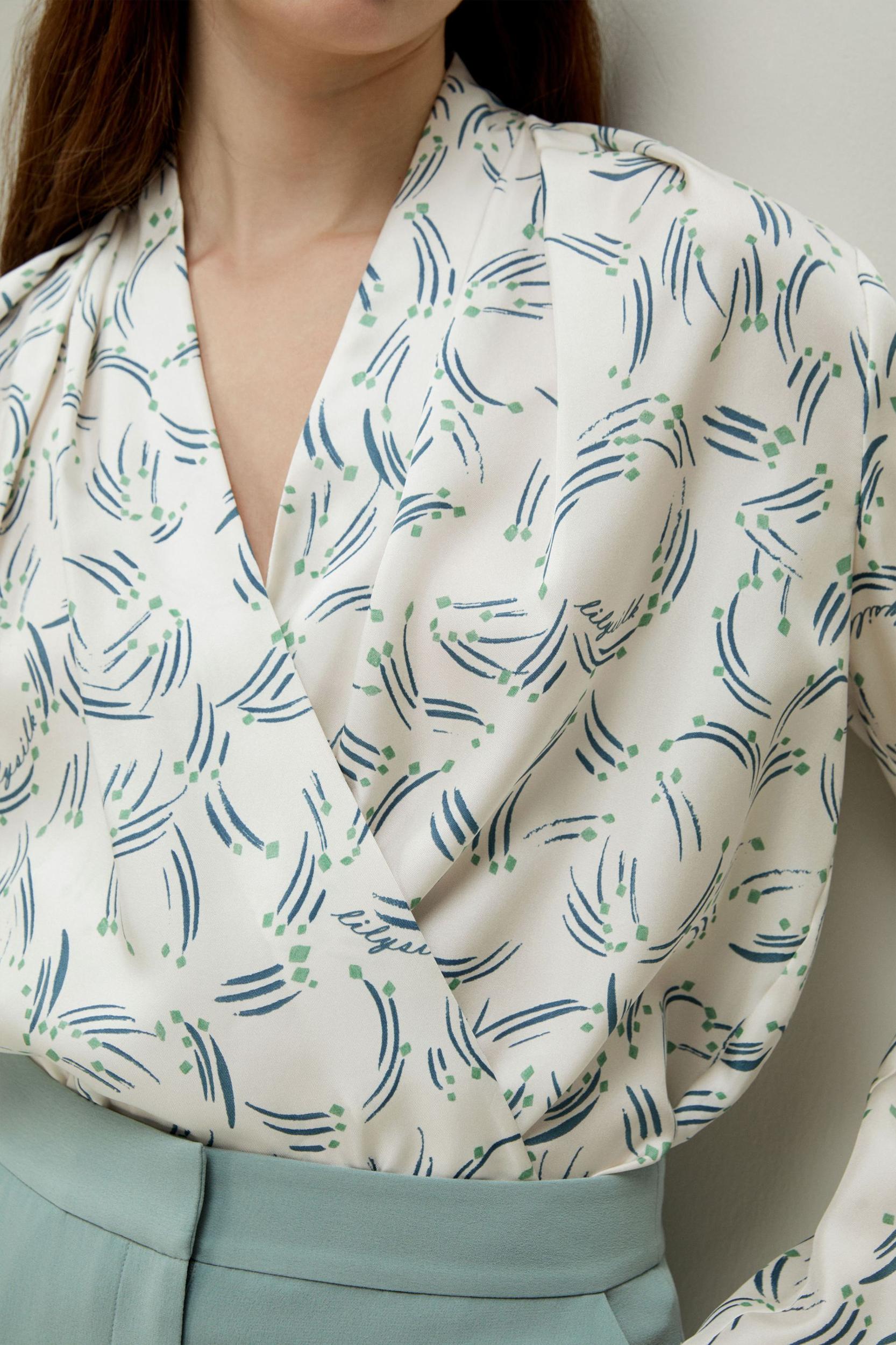 Abstract Botanical Print Shirt Product Image