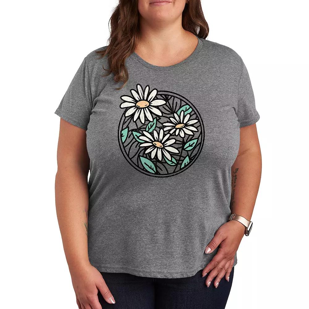 Plus Wildflower Circle Graphic Tee, Women's,  Product Image