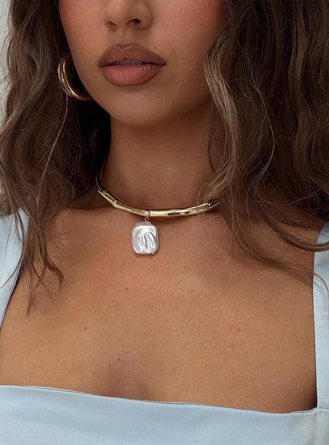 Leani Pearl Necklace Gold Product Image