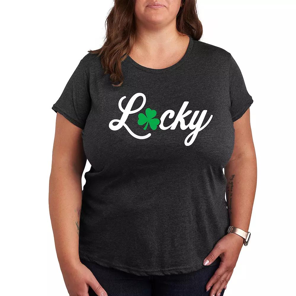 Plus Lucky With Clover Graphic Tee, Women's,  Product Image