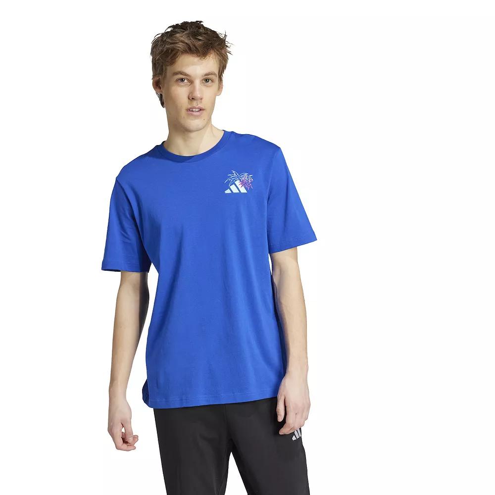 Men's adidas Graphic Lounge Pastel Embroidery Sportswear Tee, Size: XXL, Multi Royal Blue Product Image