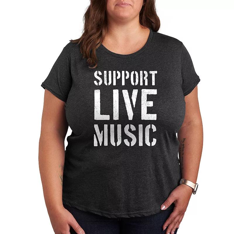 Plus Support Live Music Graphic Tee, Women's,  Product Image