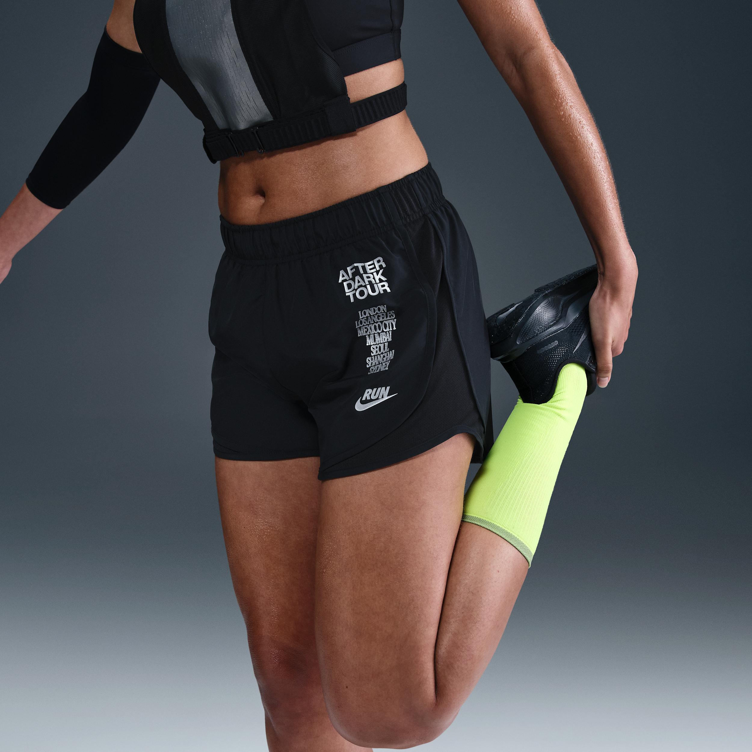 Nike Womens Tempo Dri-FIT Mid-Rise Brief-Lined Running Shorts | IF4134-010 Product Image