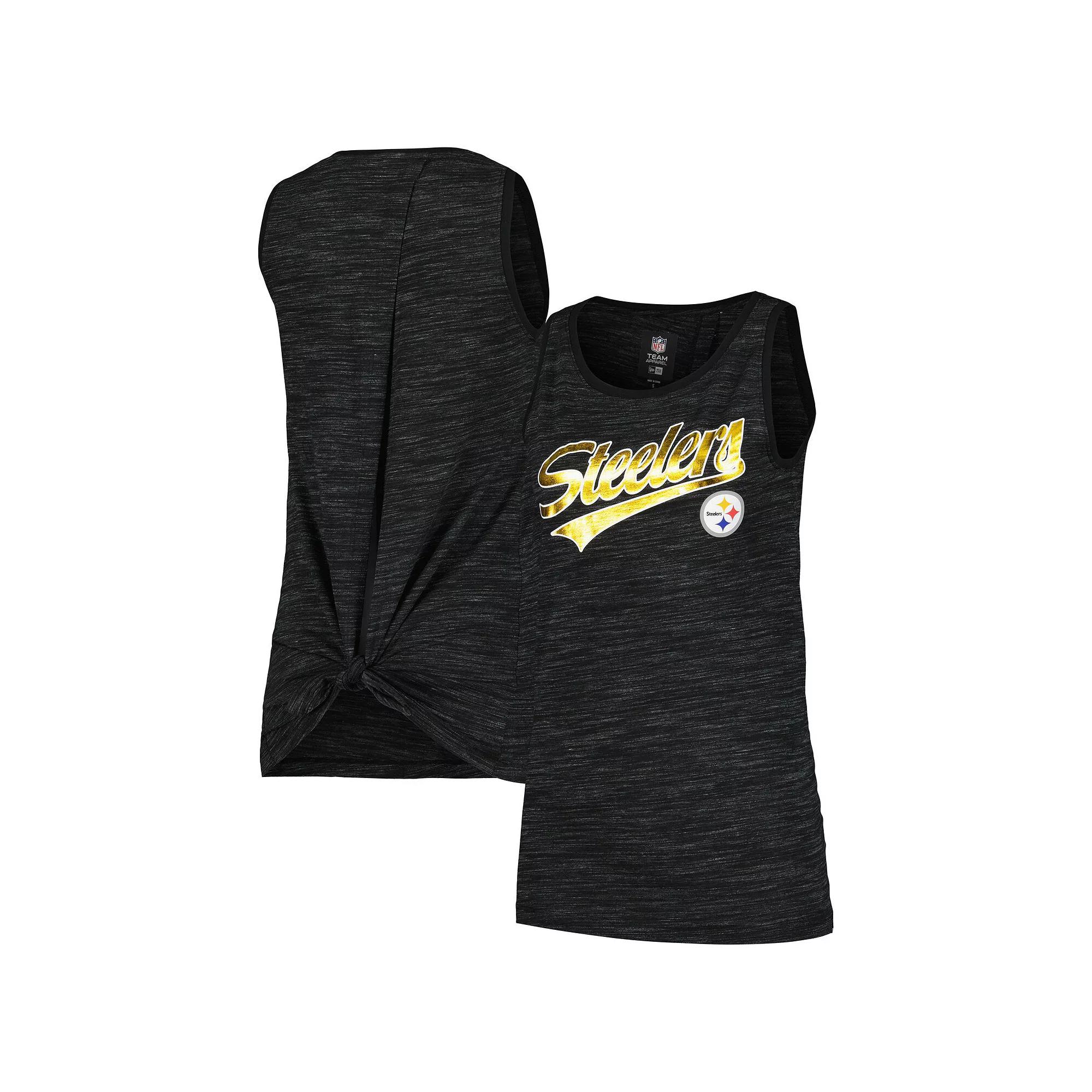Women's New Era Black Pittsburgh Steelers Space Dye Active Tank Top,  Product Image