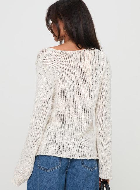 Swain Knit Cardigan Cream Product Image