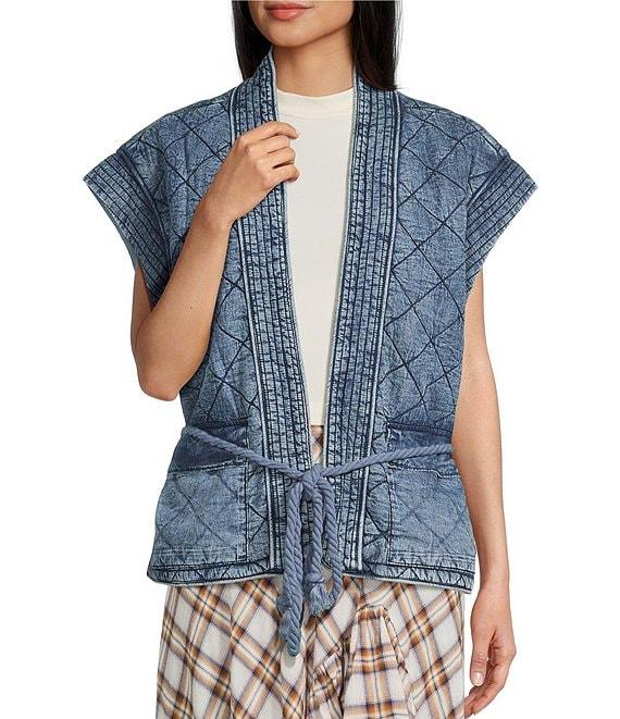 C&V Chelsea & Violet Quilted Denim Vest Product Image