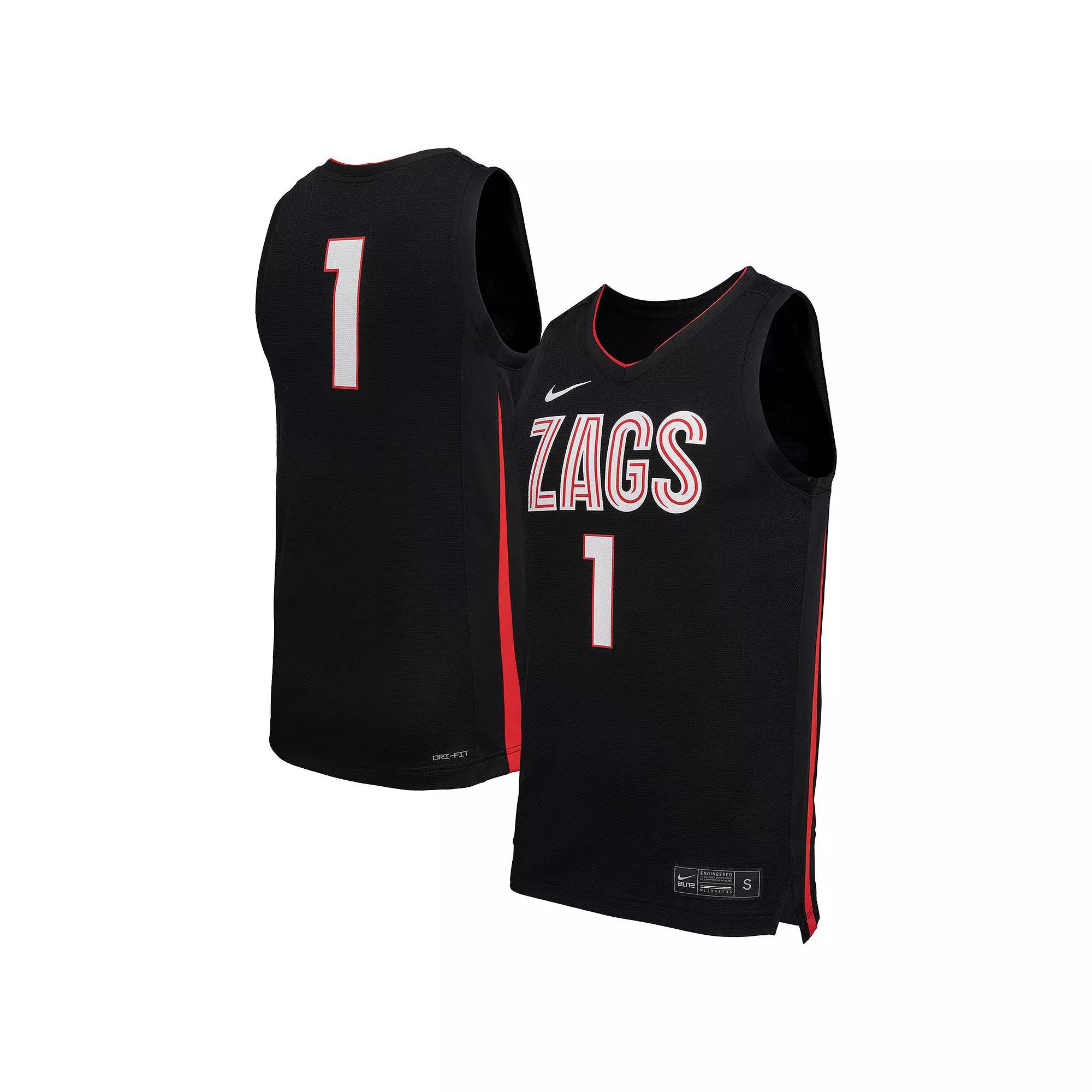 Men's Nike Black Gonzaga Bulldogs Replica Basketball Jersey,  Product Image