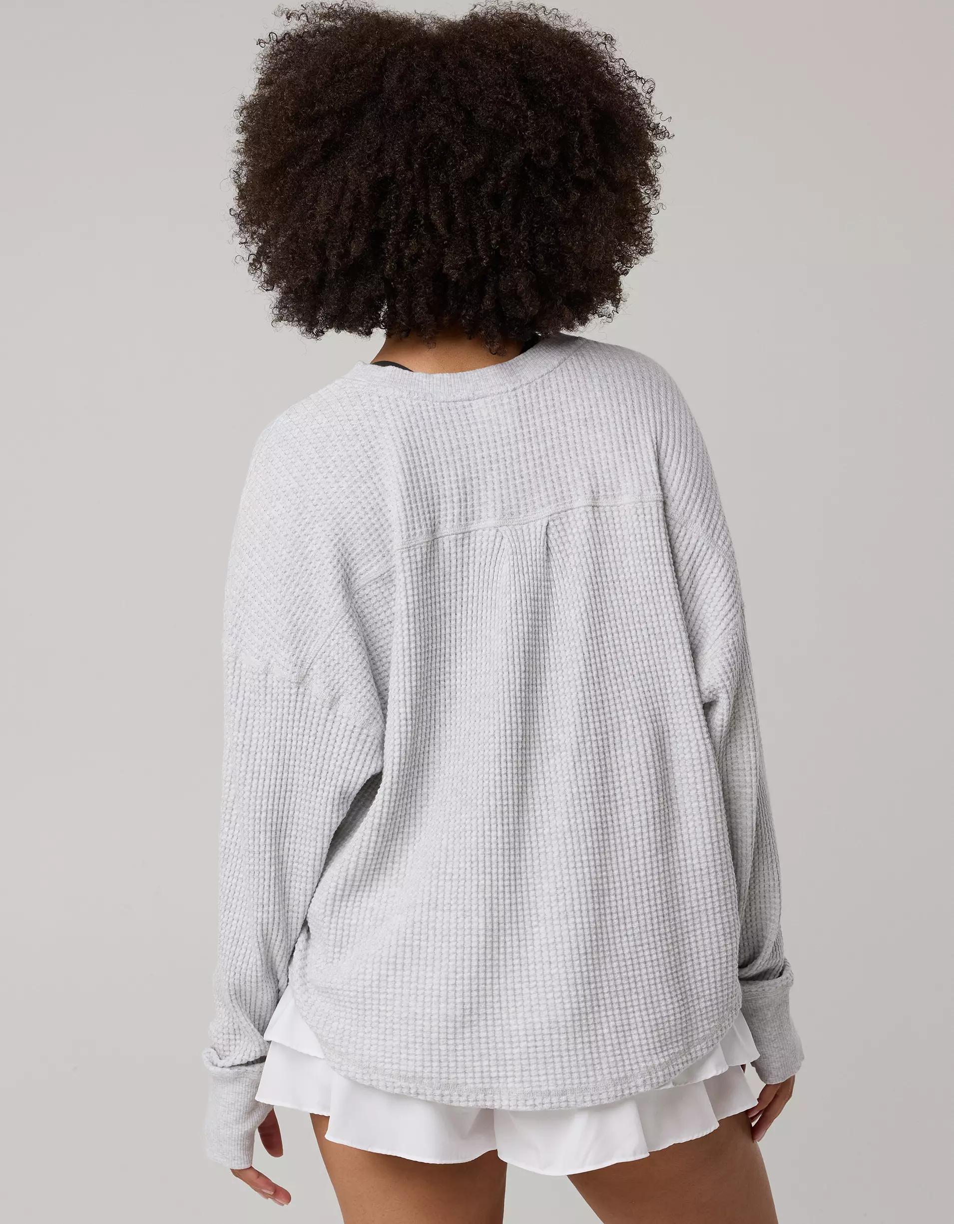 OFFLINE By Aerie Wow! Waffle Notch Neck Long Sleeve T-Shirt Product Image