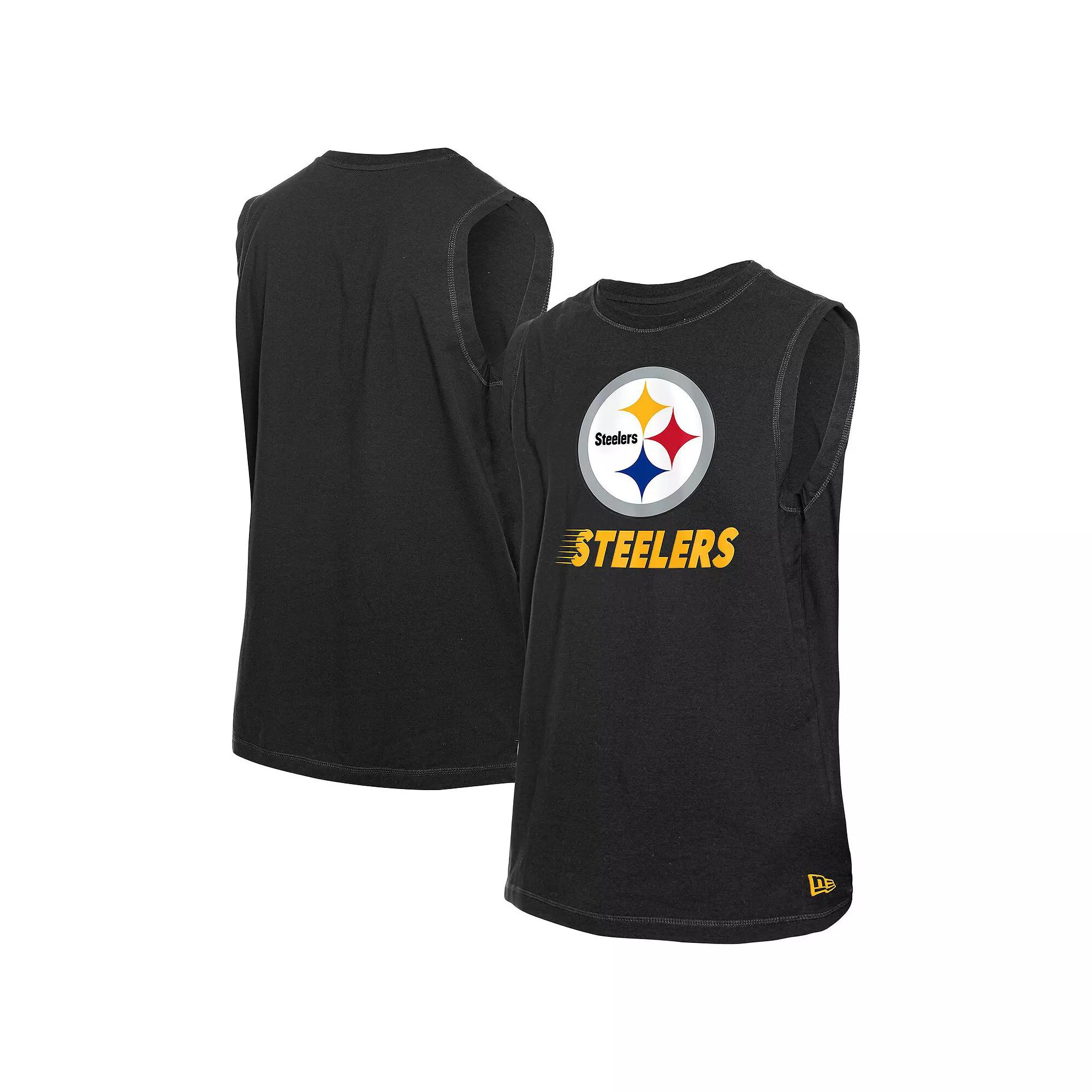 Men's New Era  Black Pittsburgh Steelers Leisure Collection Tank Top, Size: Large Product Image