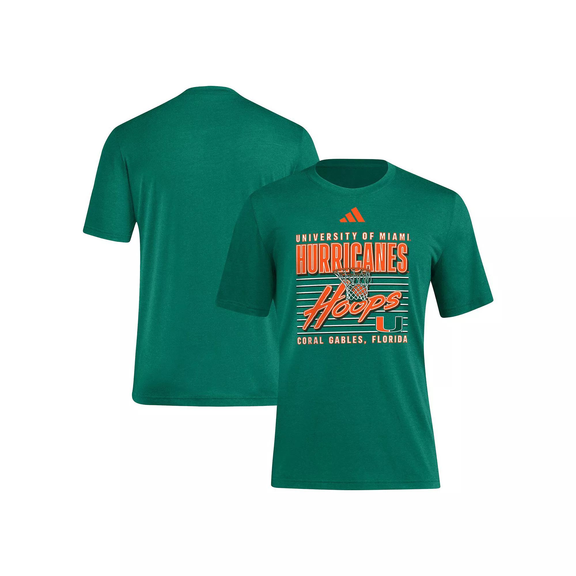 Men's adidas Green Miami Hurricanes Locker Swish Tri-Blend T-Shirt,  Product Image