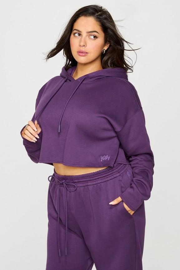 Cozy Fleece Everyday Cropped Hoodie Product Image