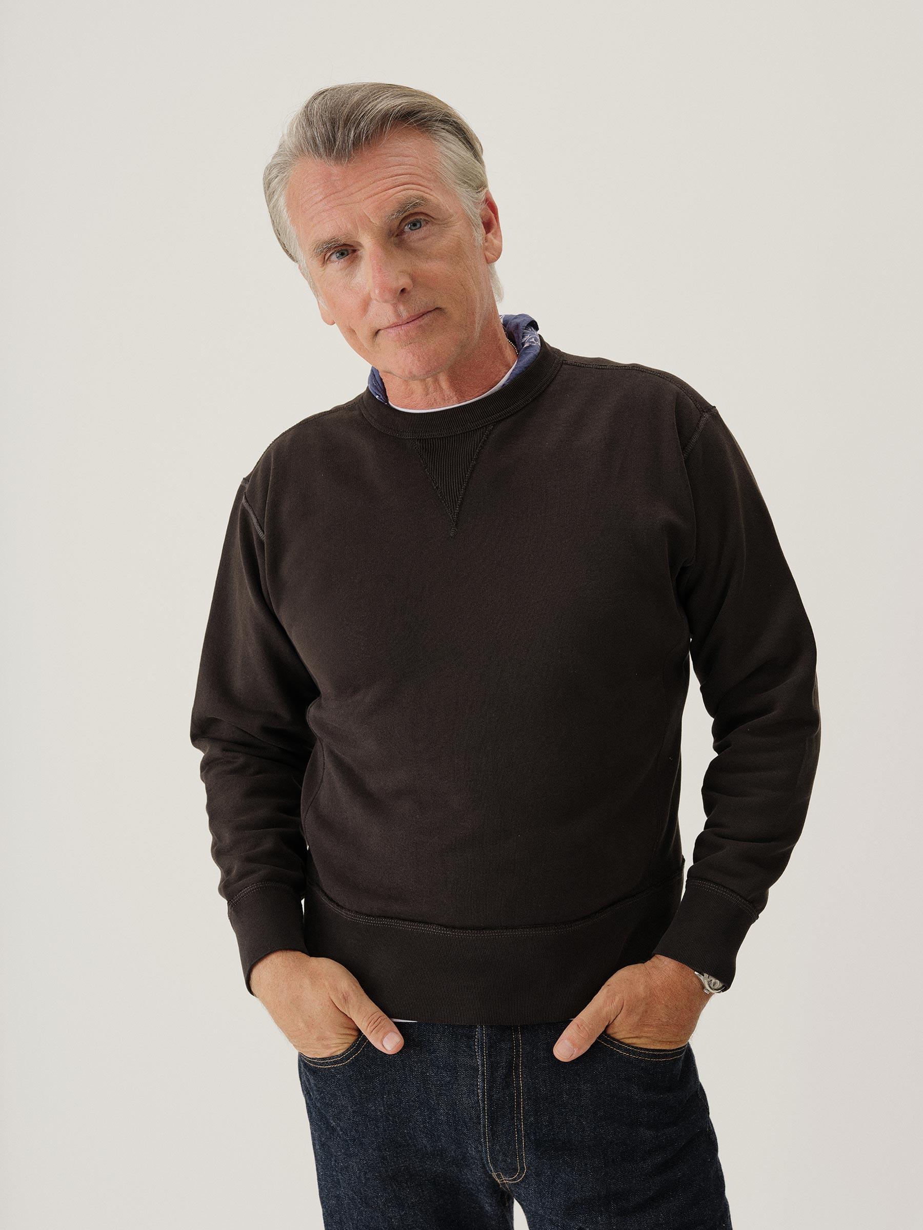 Black Sunfade Welterweight Double V Crew Sweatshirt Product Image