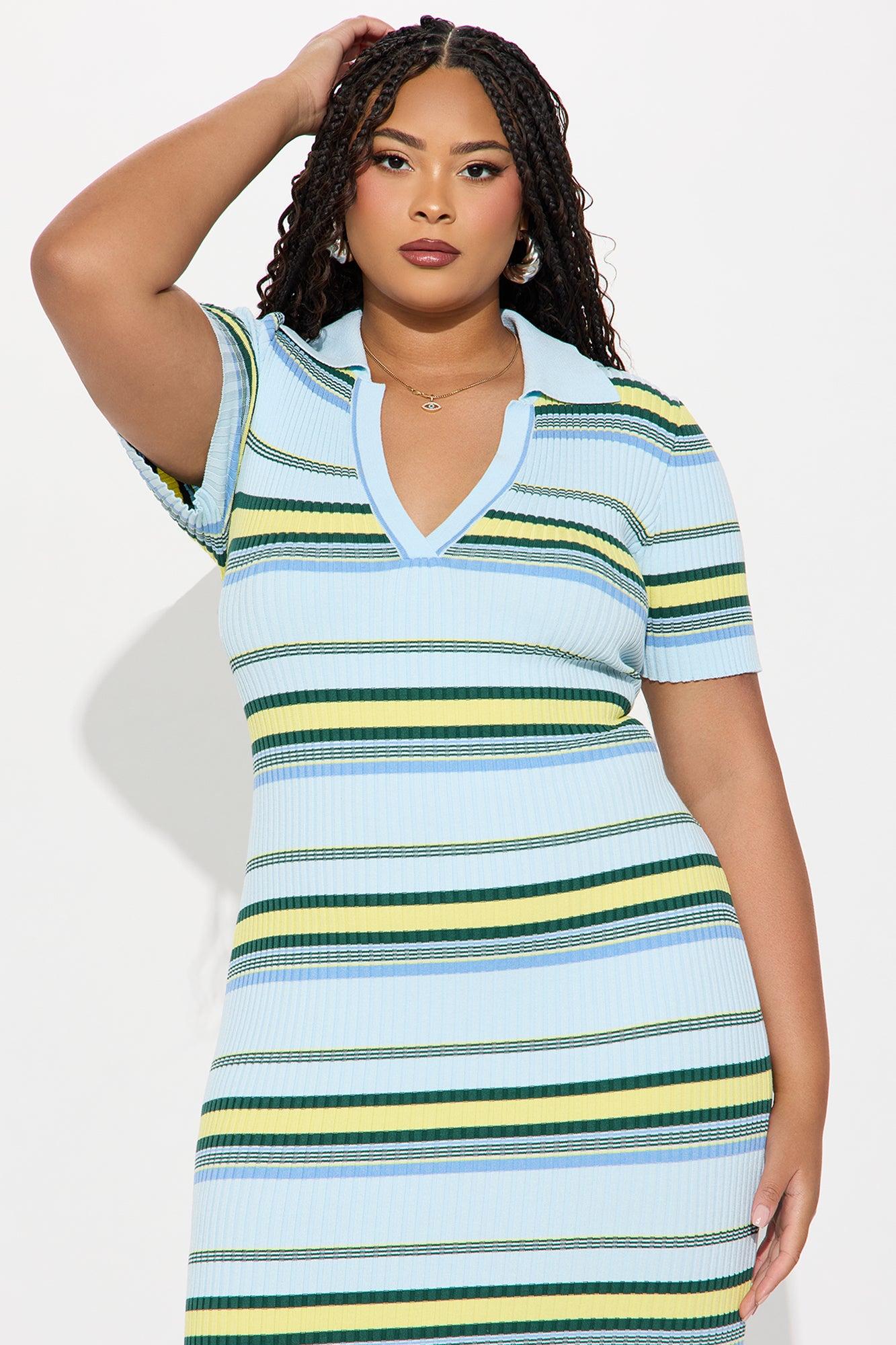 Melanie Sweater Maxi Dress - Blue/combo Product Image