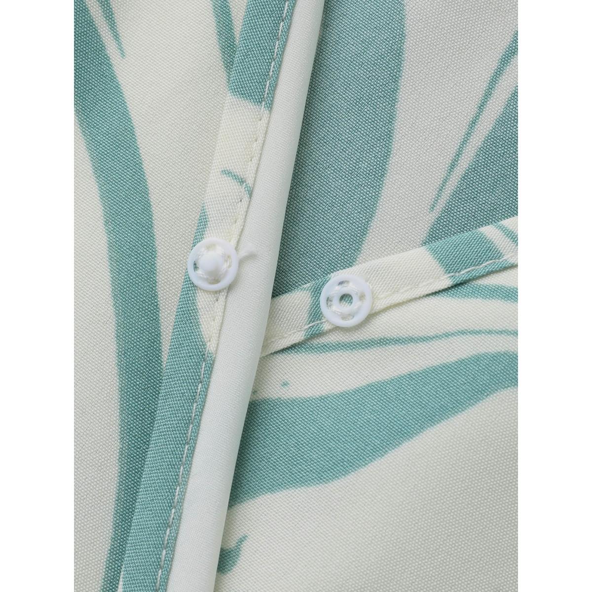 Plus Size Abstract Print Gathered Sleeve Midi Dress Mint Women Overlap Collar Short sleeve Curvy BloomChic 26/4X Product Image