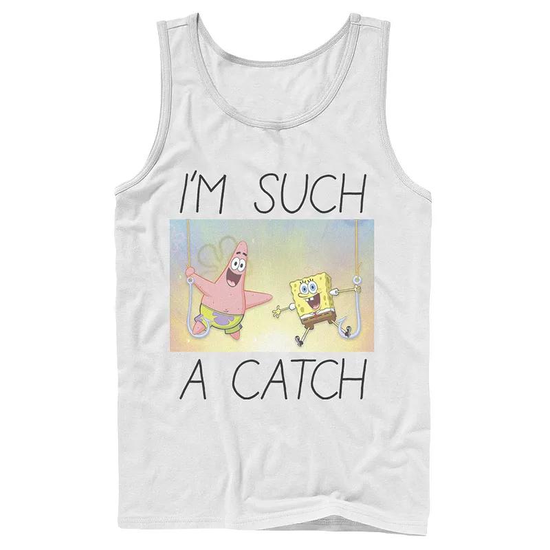 Men's Nickelodeon SpongeBob SquarePants Such A Catch Fish Hook Graphic Tank Top,  Product Image