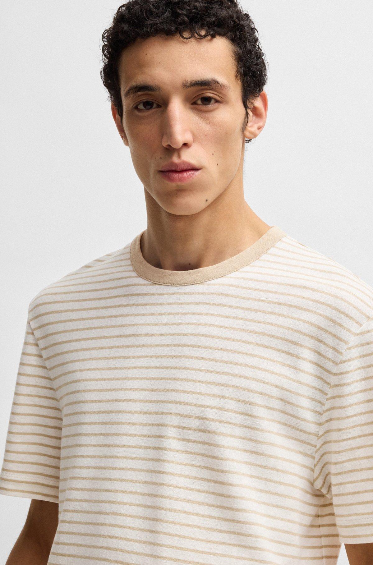 Regular-fit T-shirt in cotton and linen Product Image