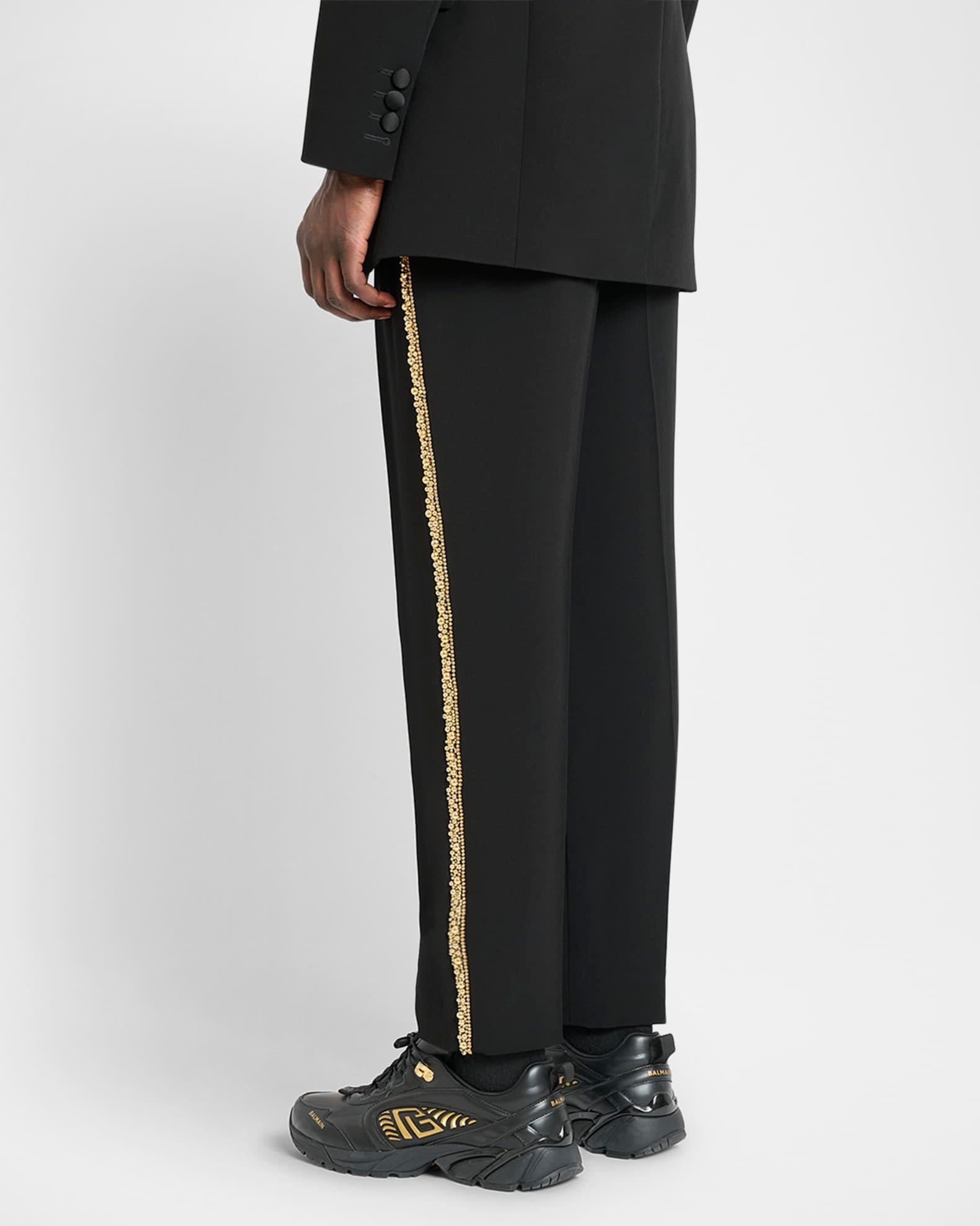 Men's Straight-Fit Bead Embroidered Pants Product Image