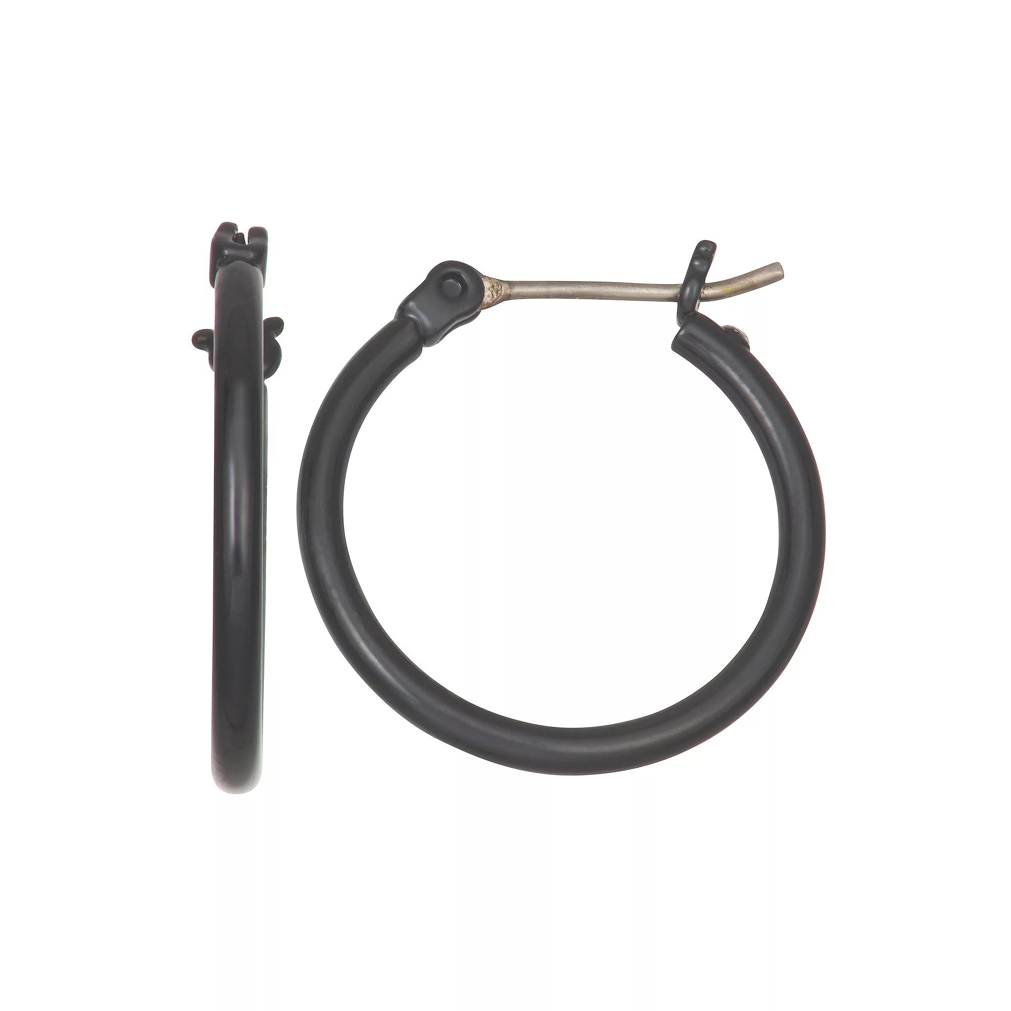 Simply Vera Vera Wang Jet Tone 20 mm Click-It Hoop Earrings, Women's, Black Product Image