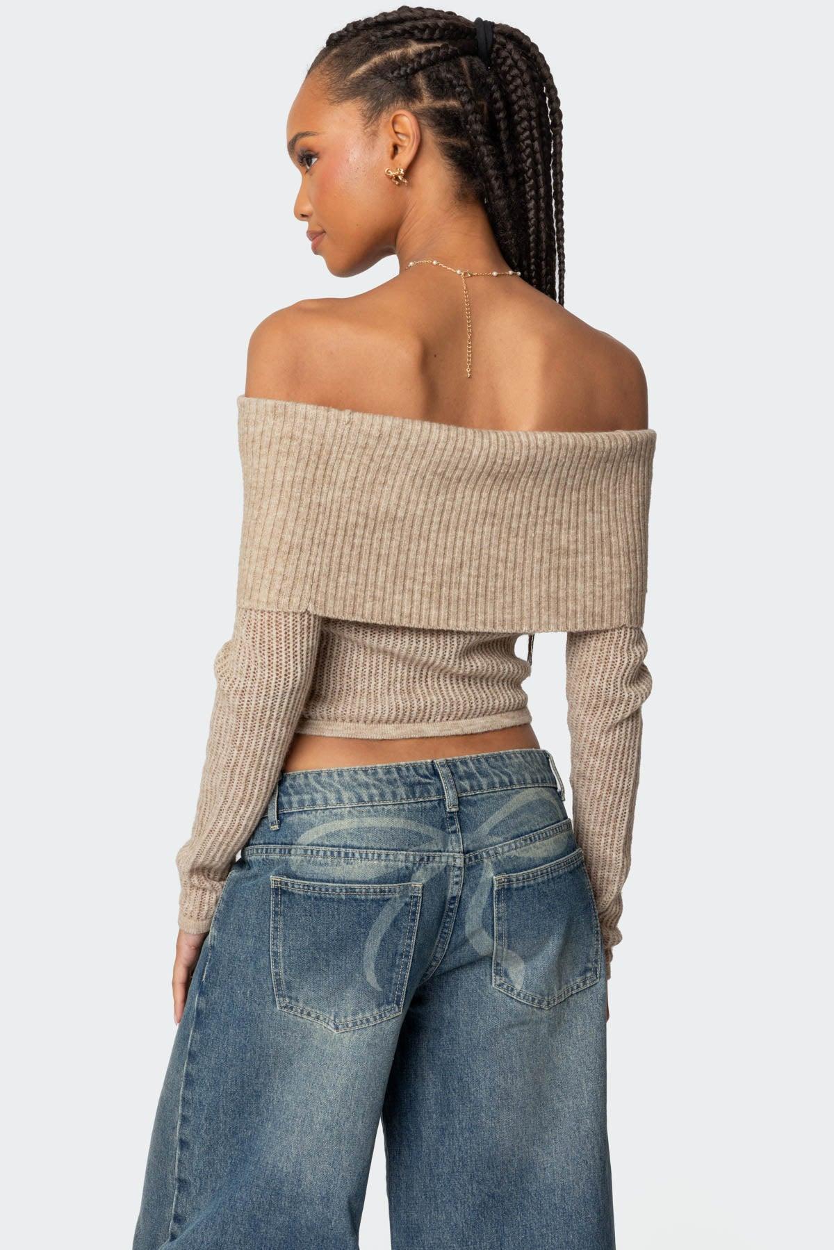 Lili Fold Over Knit Top Product Image