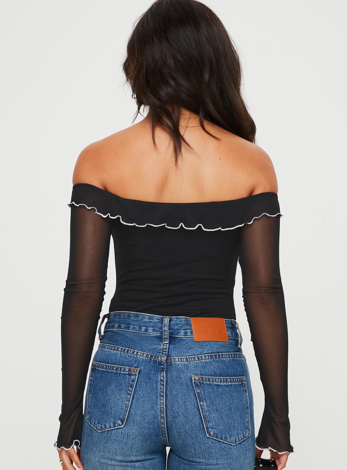 Arsema Off The Shoulder Bodysuit Black Product Image