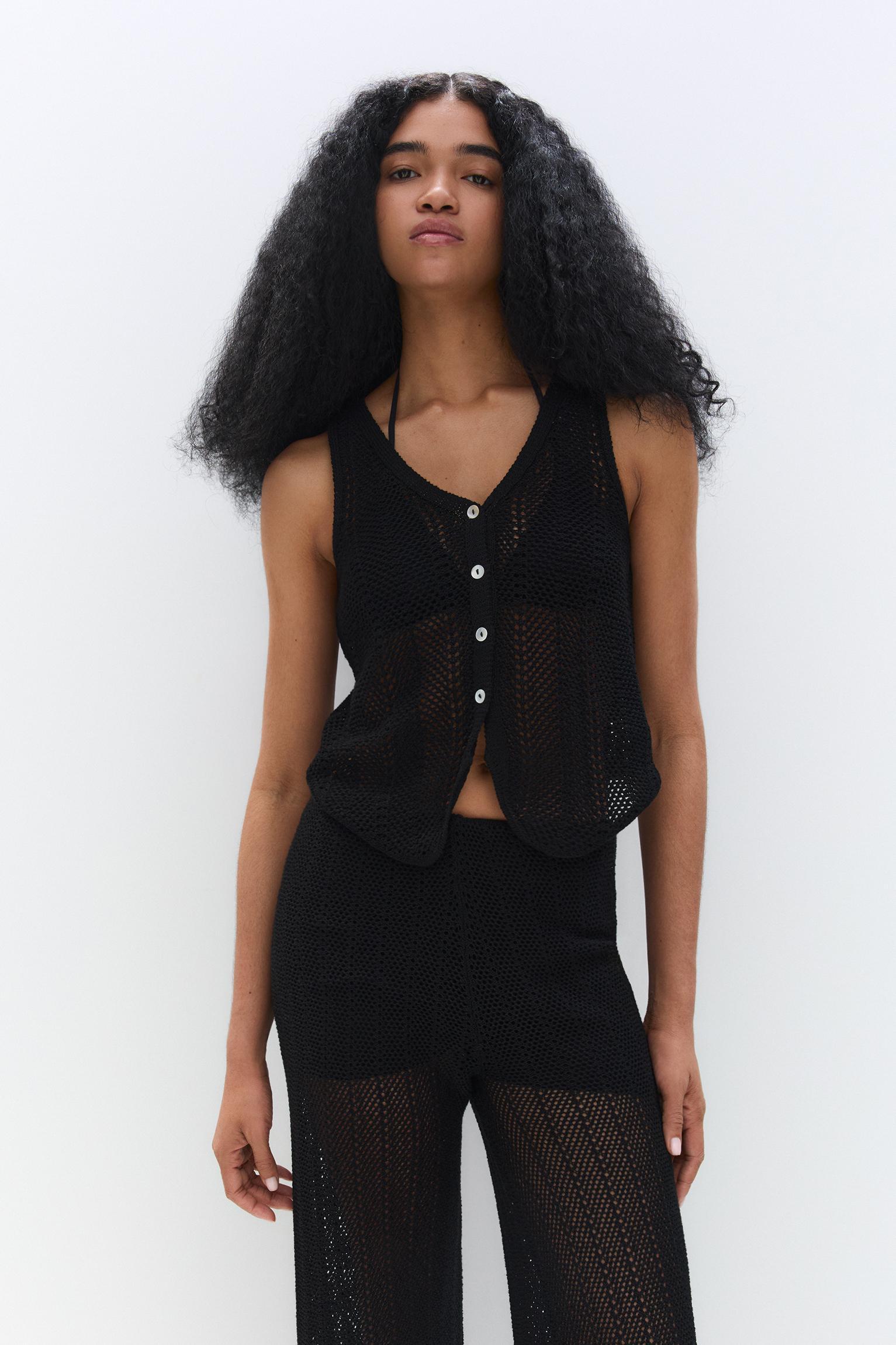 Crochet buttoned vest Product Image