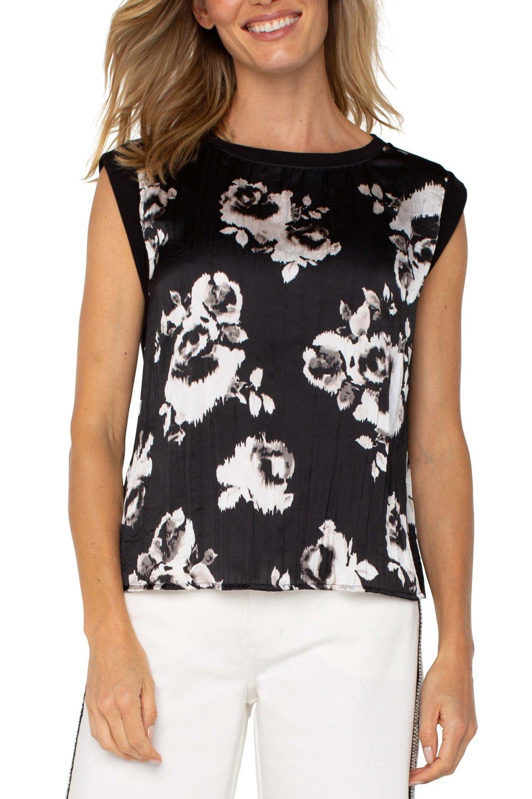 Catherine Sleeveless Woven To Knit Top Product Image