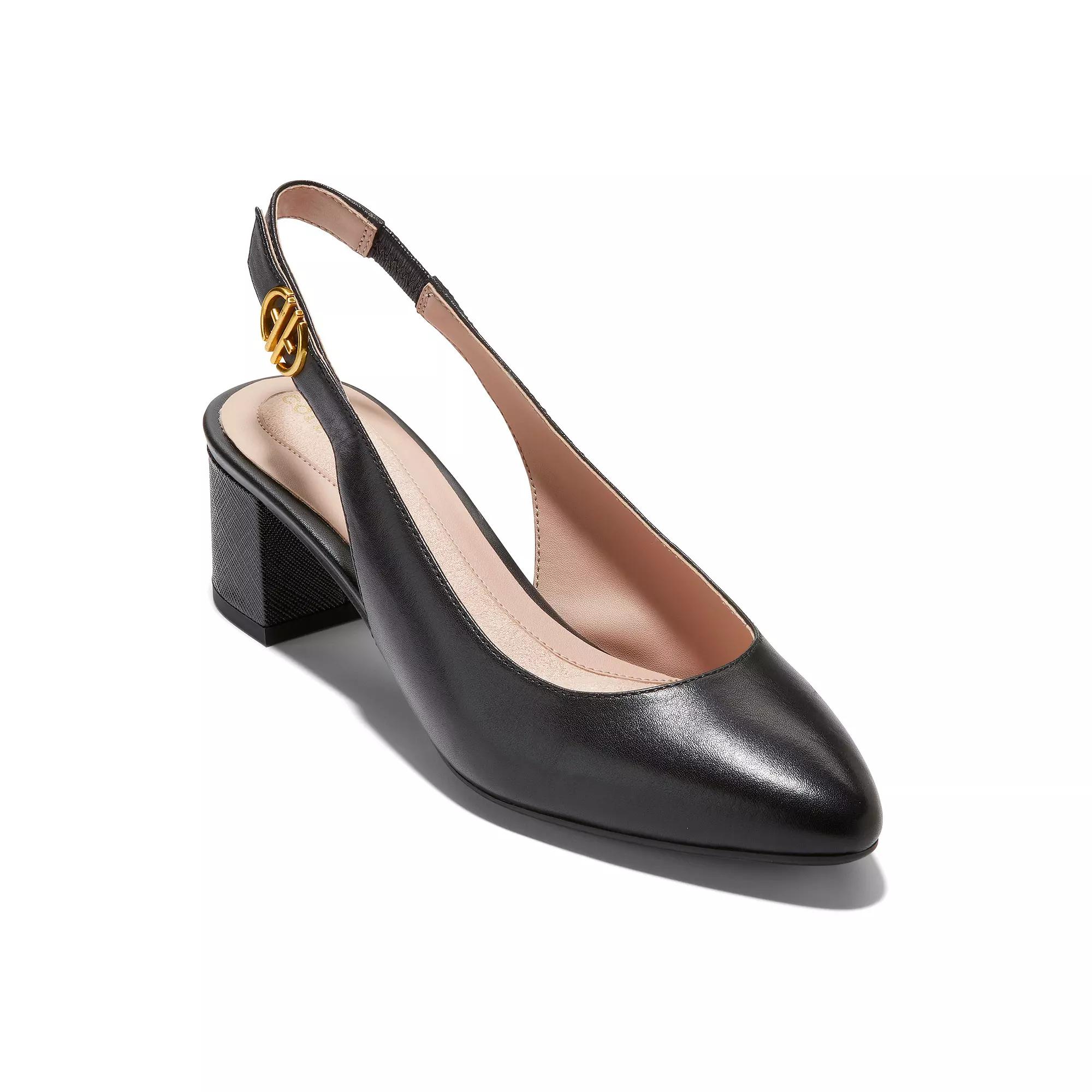 Women's Cole Haan Slingback Pumps, Size: 7, Black Leather Product Image