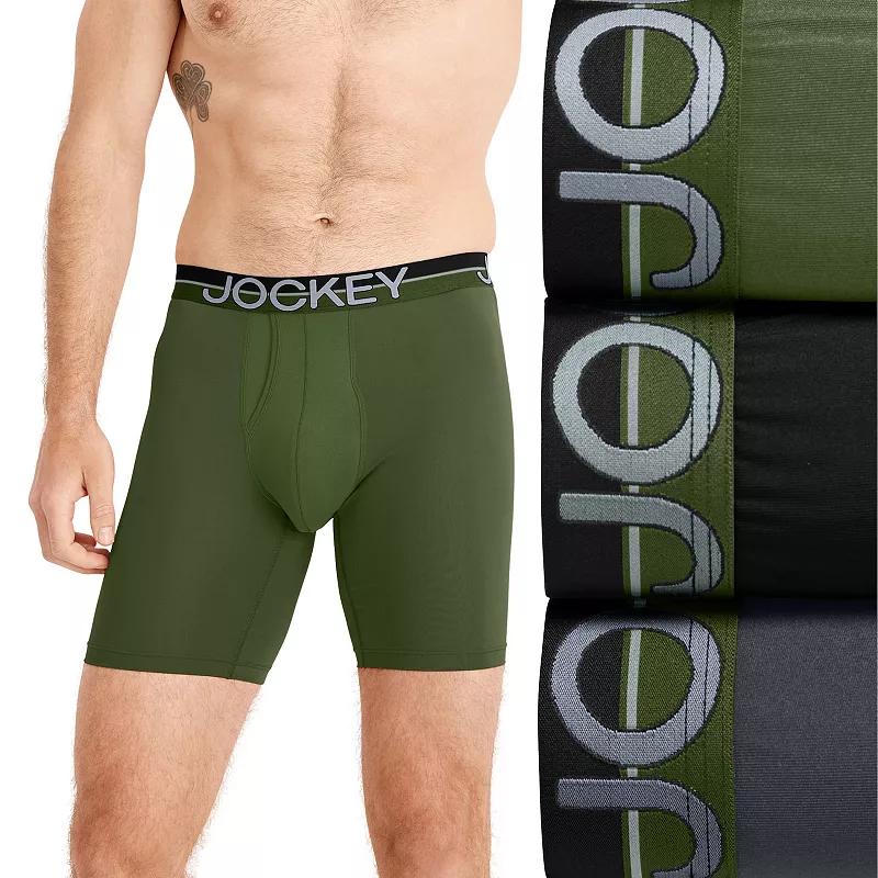 Men's Jockey® 3-Pack Infinite Cool Microfiber Stretch 8" Long Leg Boxer Brief,  Product Image
