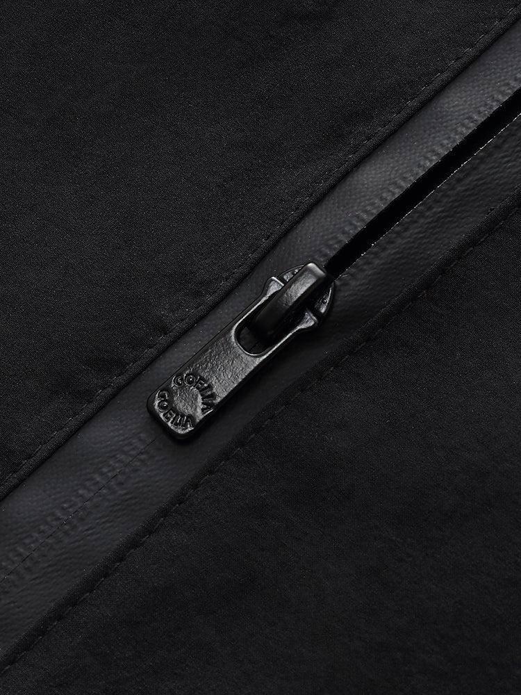 Short Sleeve Zip-Up Jacket And Adjustable Waist Skirt Two-Piece Set Product Image