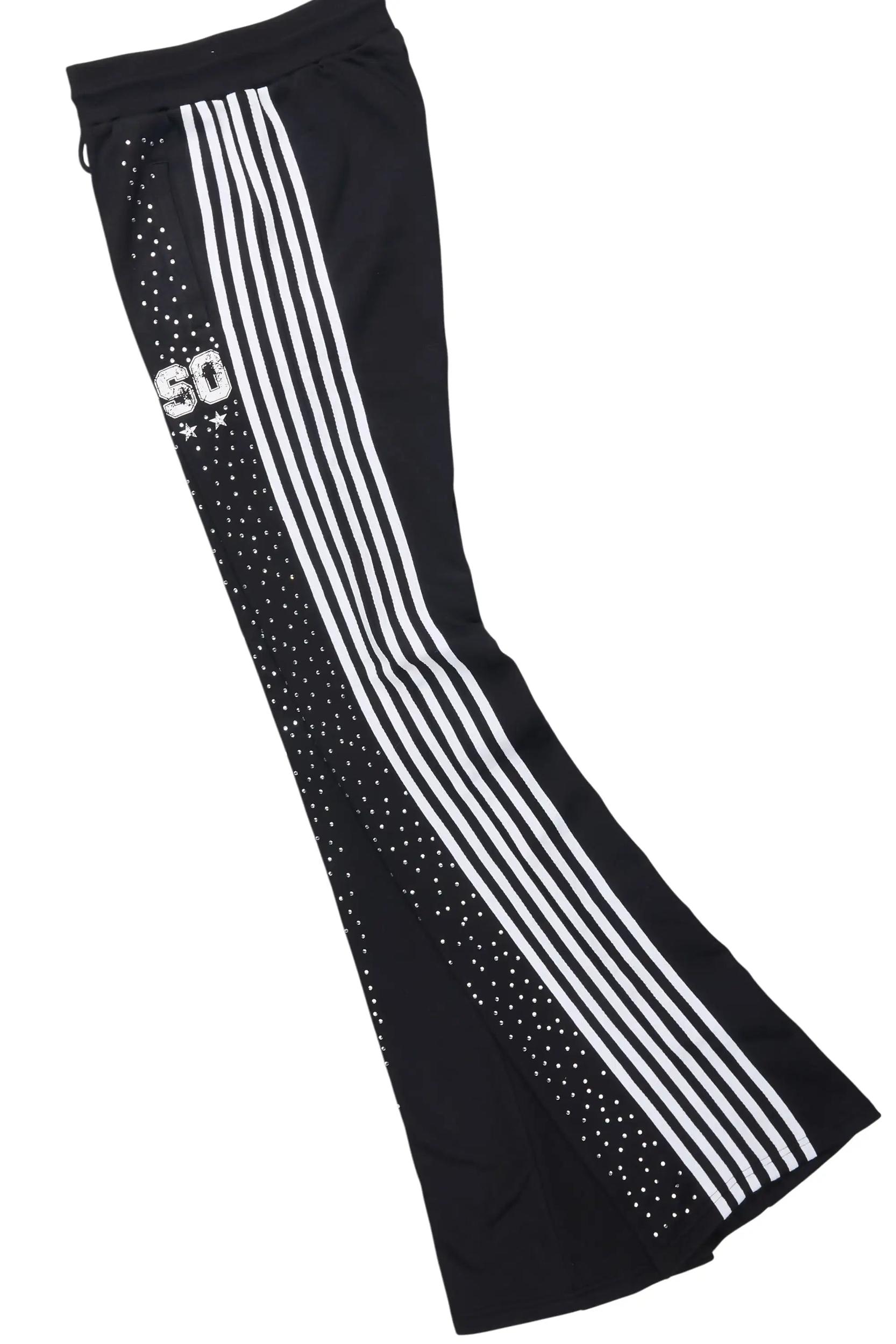 Tylla Black Rhinestone Hoodie/Baggy Pant Track Set Male Product Image