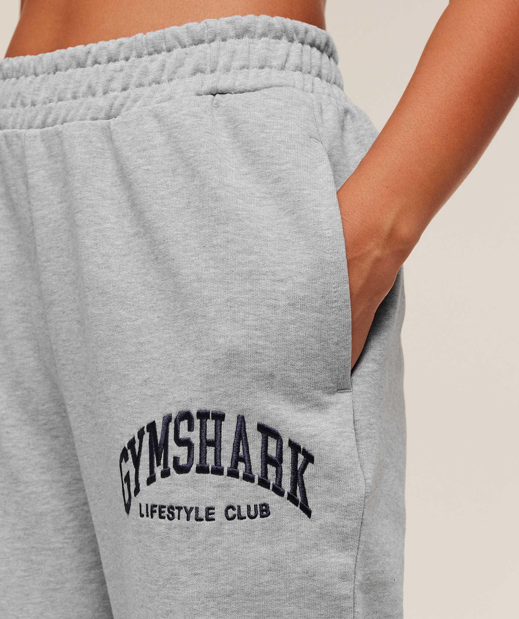 Gymshark Collegiate Graphic Joggers - Light Grey Core Marl Female Product Image