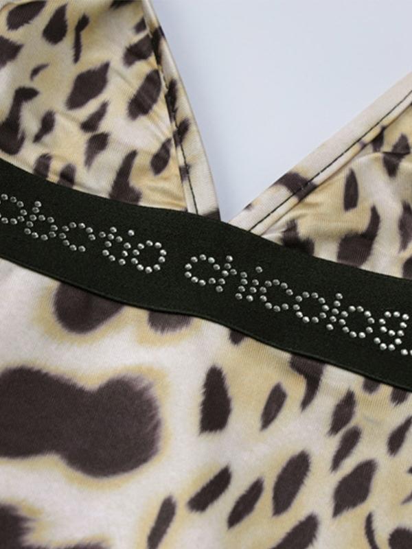 Leopard Print V Neck Cami Top Product Image