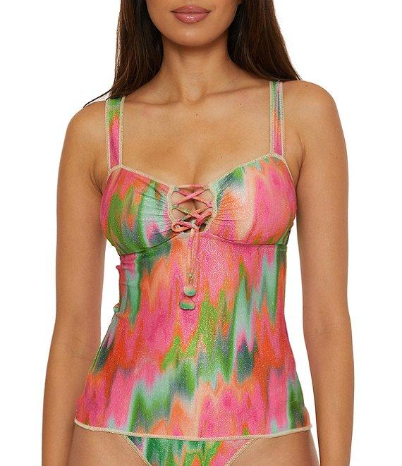 Becca By Rebecca Virtue Mirage Metallic Shirred Back Hipster Swim Bottom Product Image