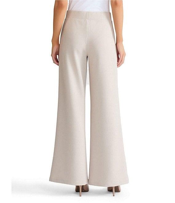 Ming Wang Stretch Crepe Flat Front Wide-Leg Pants Product Image
