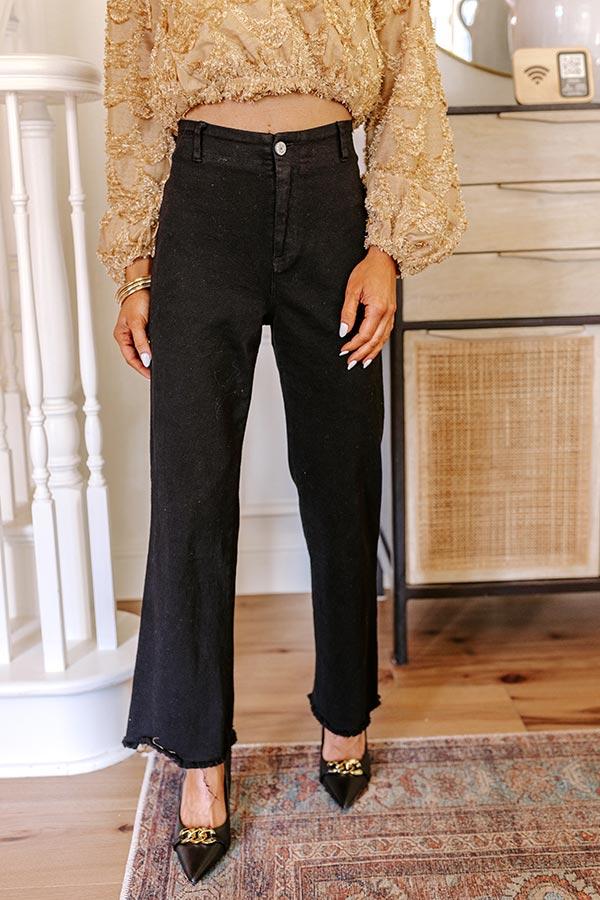 The Quinn High Waist Ankle Flare in Black Product Image