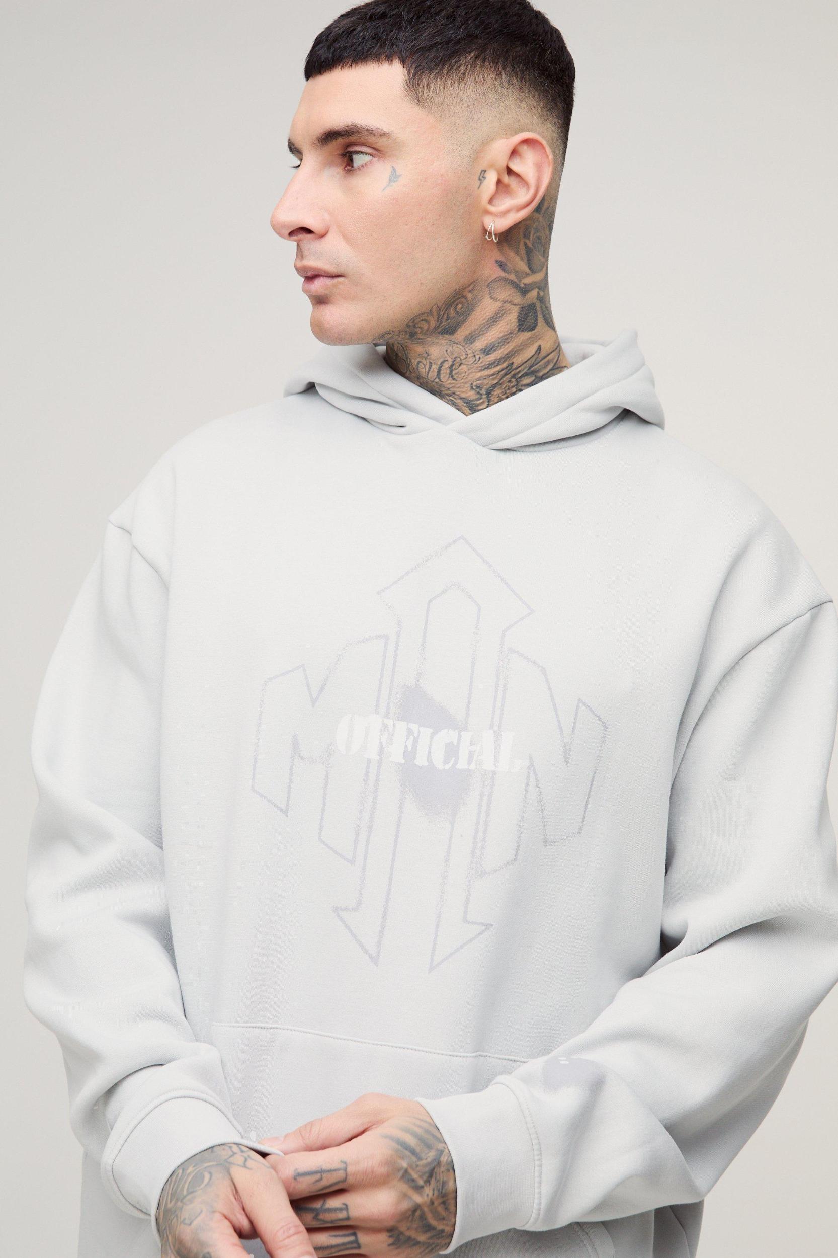 Tall Oversized Man Paint Splatter Hoodie | boohooMAN USA Product Image