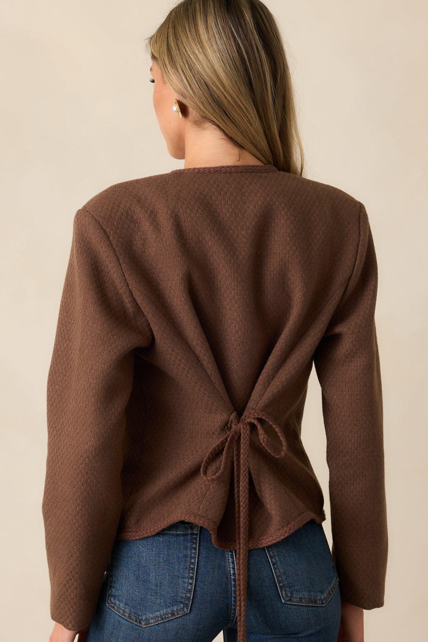 When We Meet Chocolate Brown Jacket Product Image