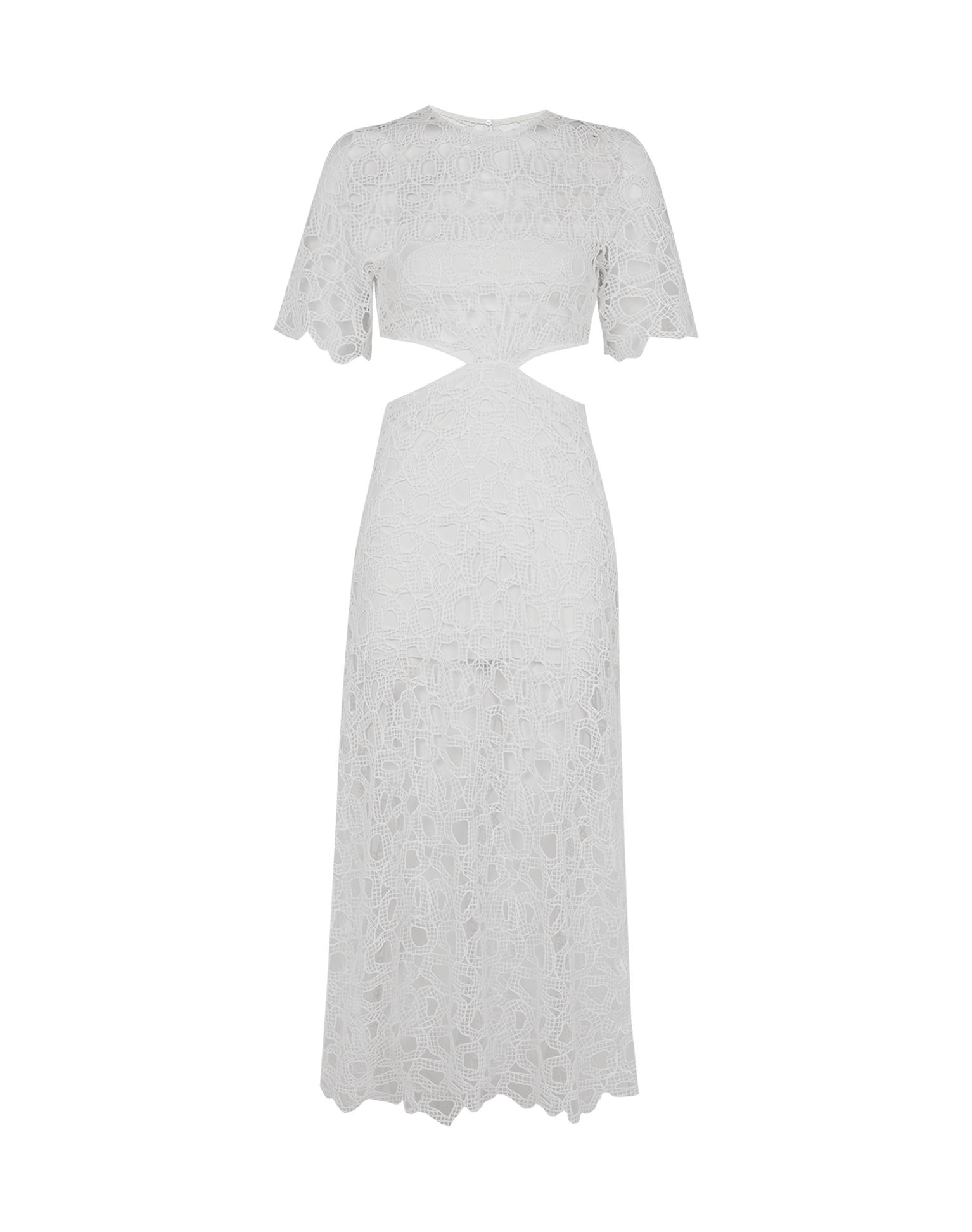 Eyelet Joelle Long Dress - Off White Product Image