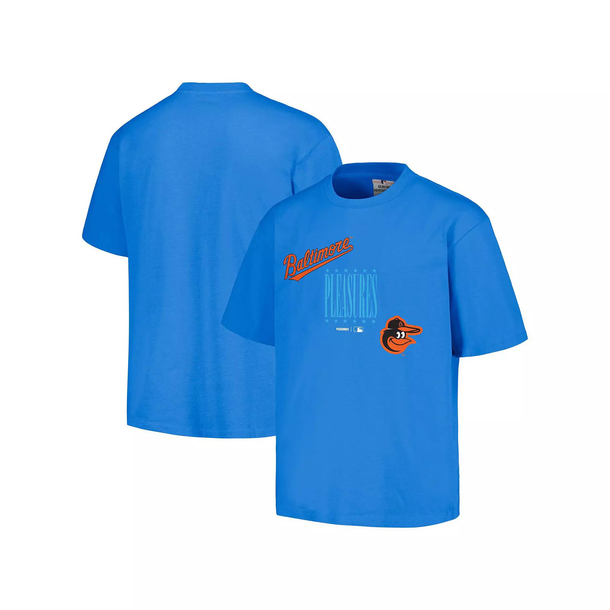 Men's PLEASURES Blue Baltimore Orioles Repurpose T-Shirt,  Product Image