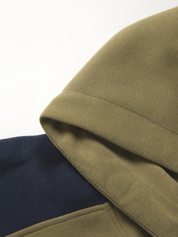 Color Block Splice Letter Print Drawstring Oversized Hoodie Product Image