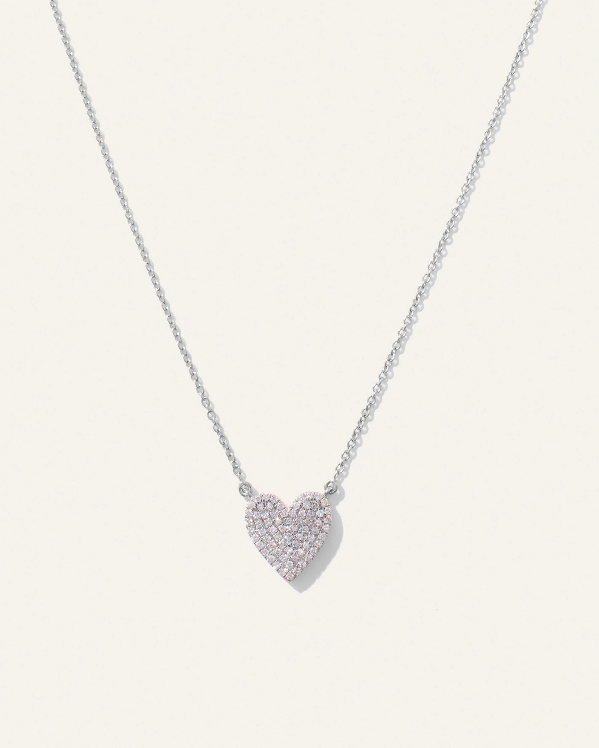 Quince | Women's 14K Gold Dainty Diamond Mini Heart Necklace Product Image