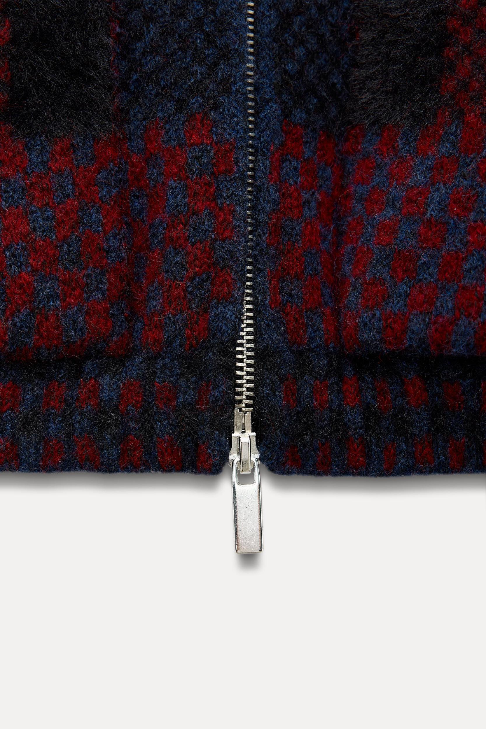 PLAID KNIT JACKET Product Image