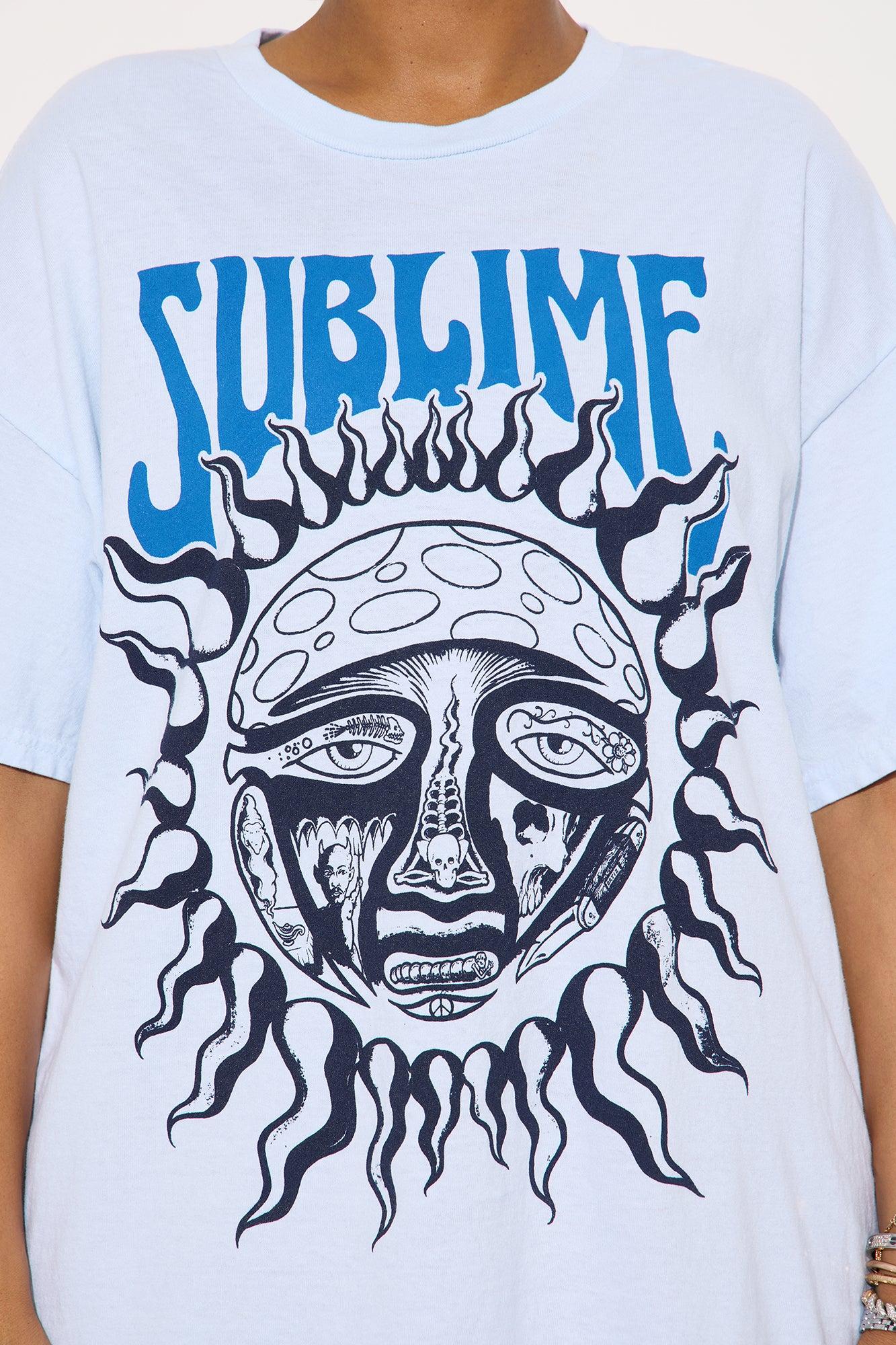 Sublime Tour Washed Oversized Tee - Light Blue Female Product Image