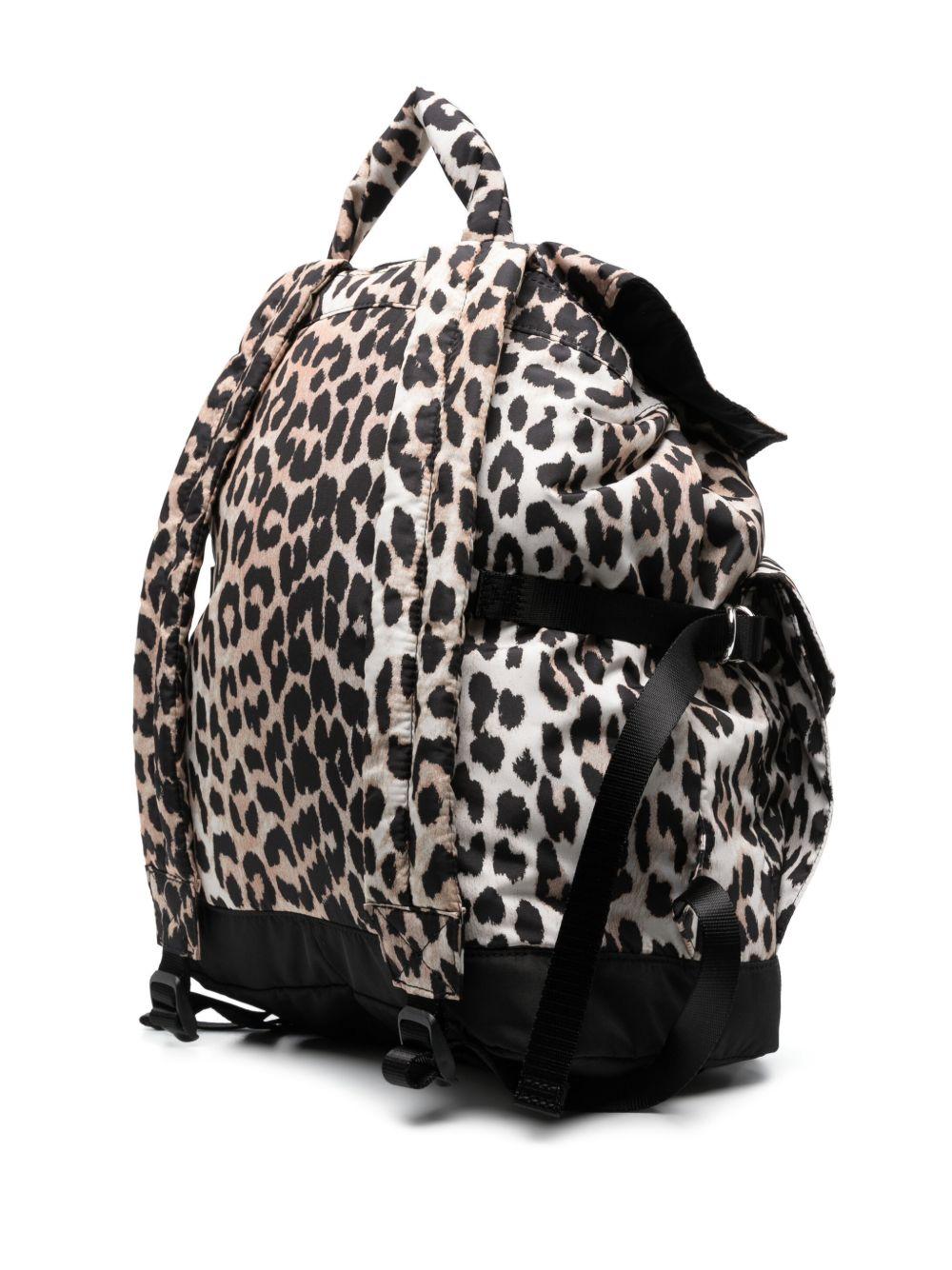 leopard-print buckled backpack Product Image