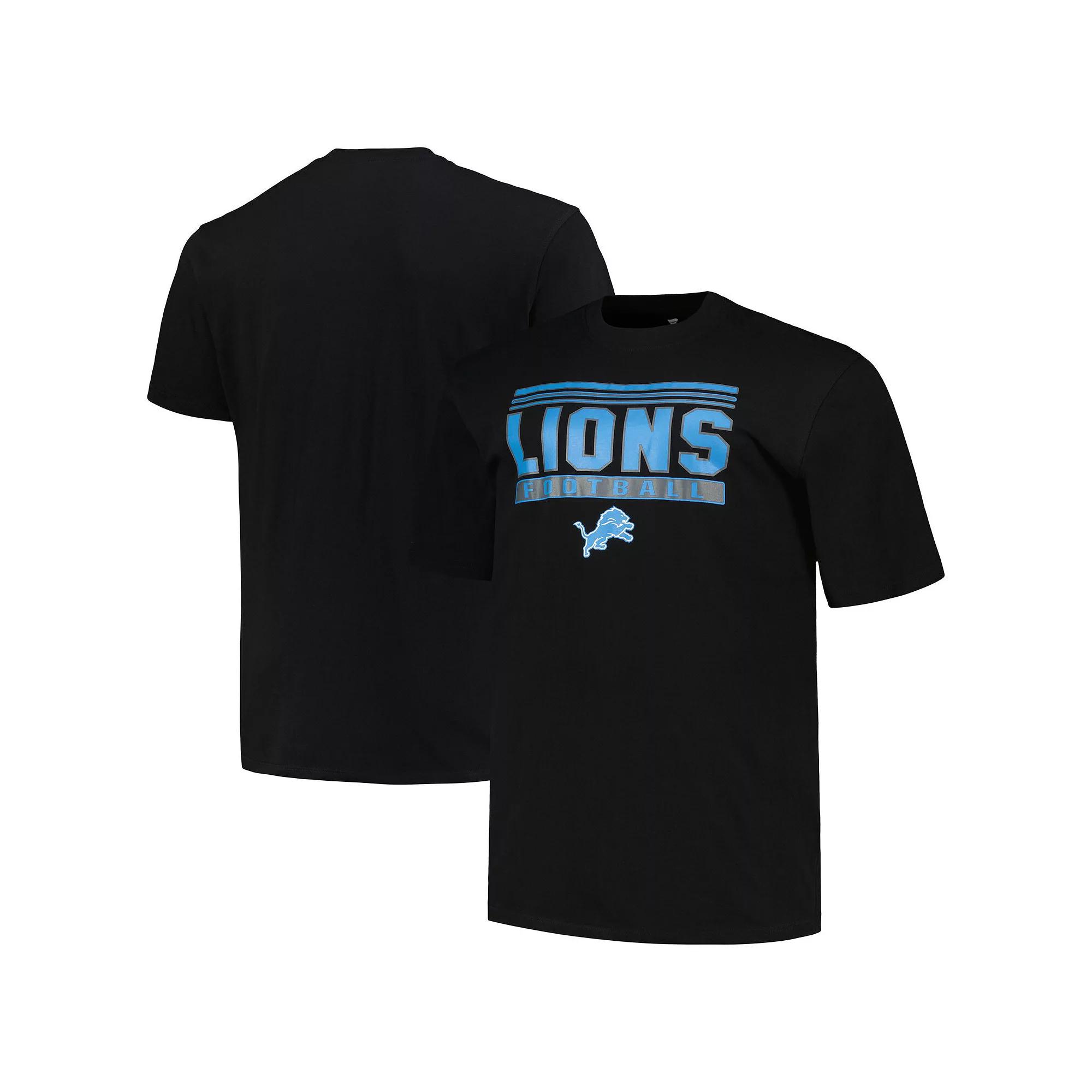 Men's Fanatics Branded Black Detroit Lions Big & Tall Pop T-Shirt, Size: 4XLT Product Image