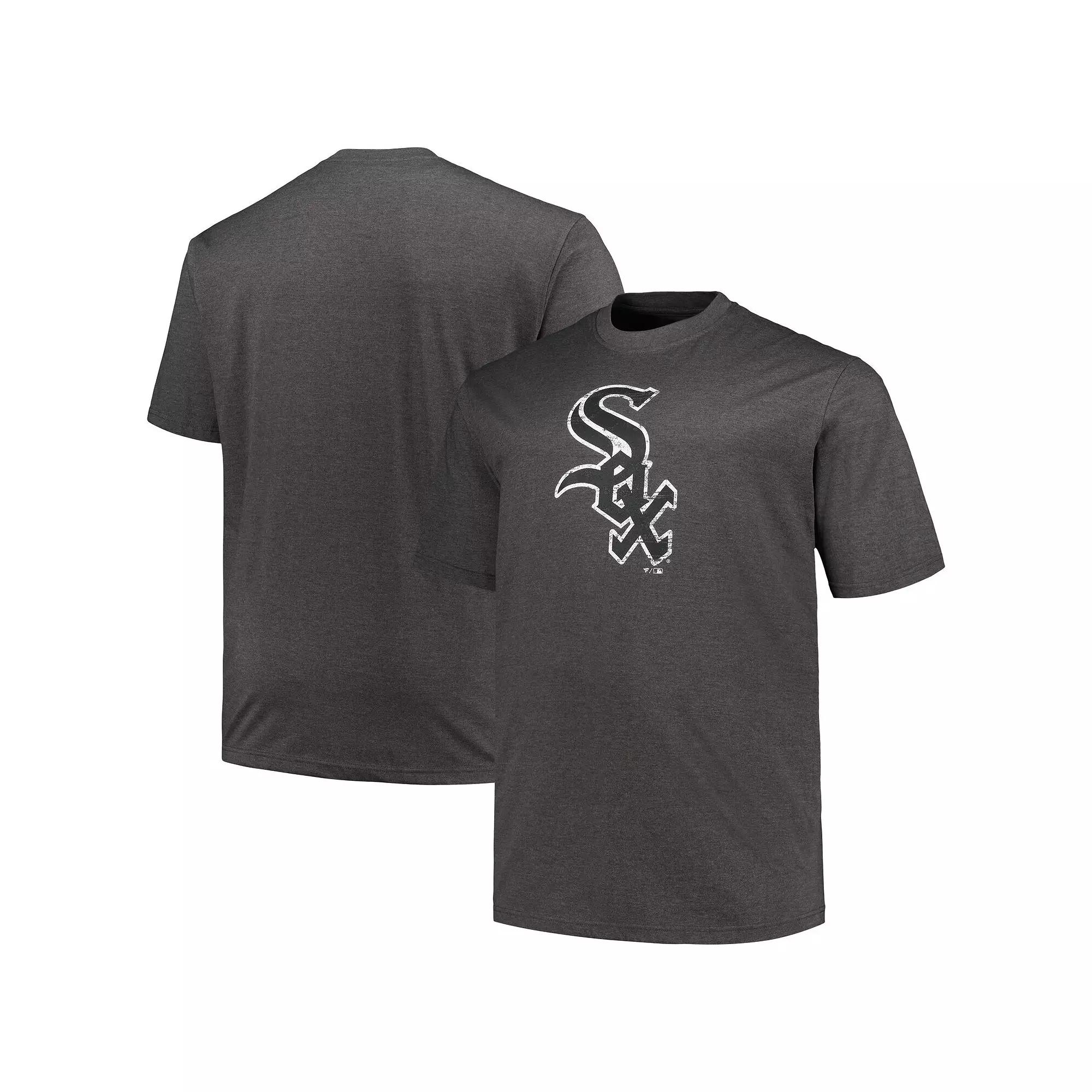 Men's Profile Heather Black Chicago White Sox Big & Tall Weathered Logo T-Shirt,  Product Image