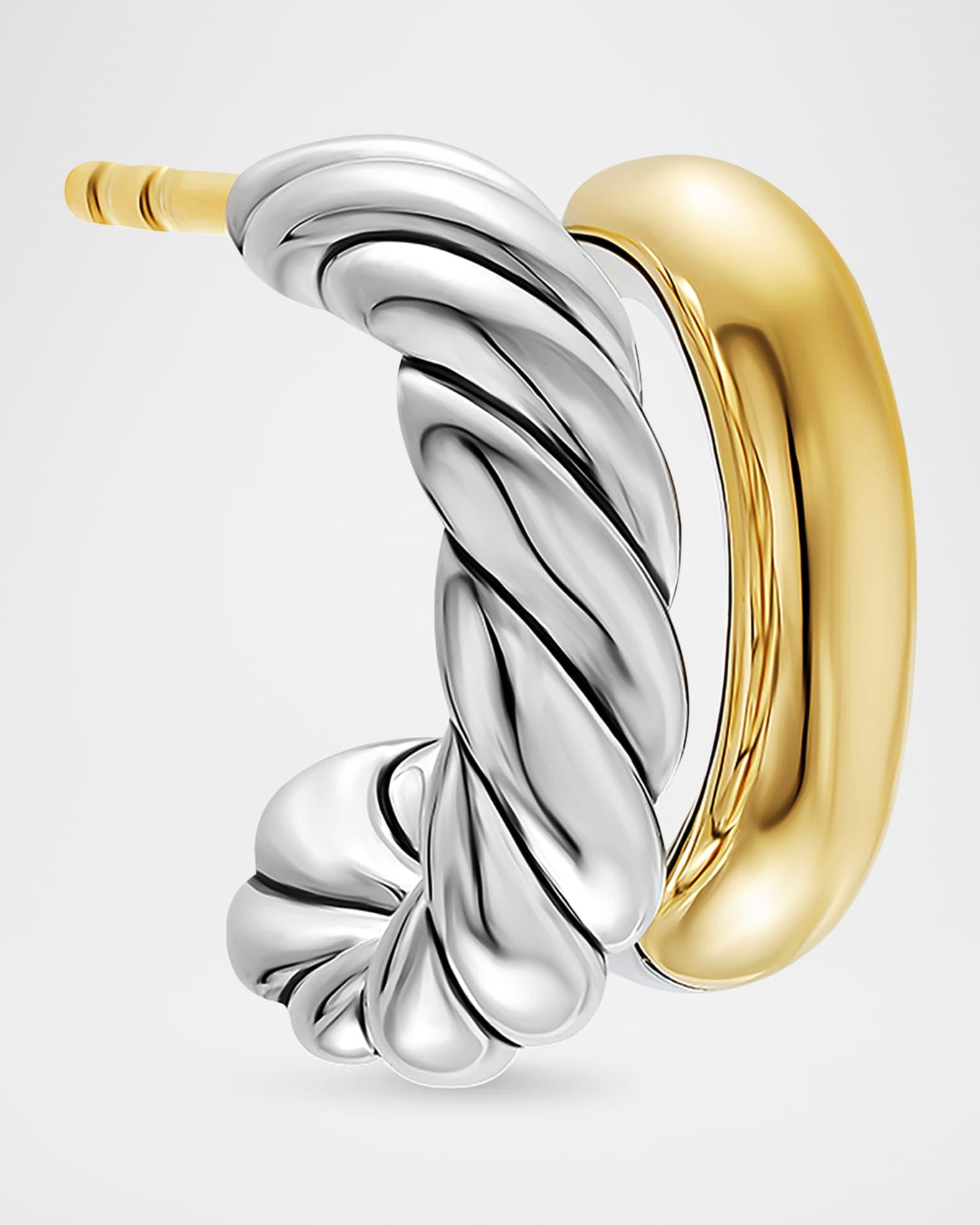 Cable Bracelet with Gemstone in Silver with 18K Gold, 4mm Product Image