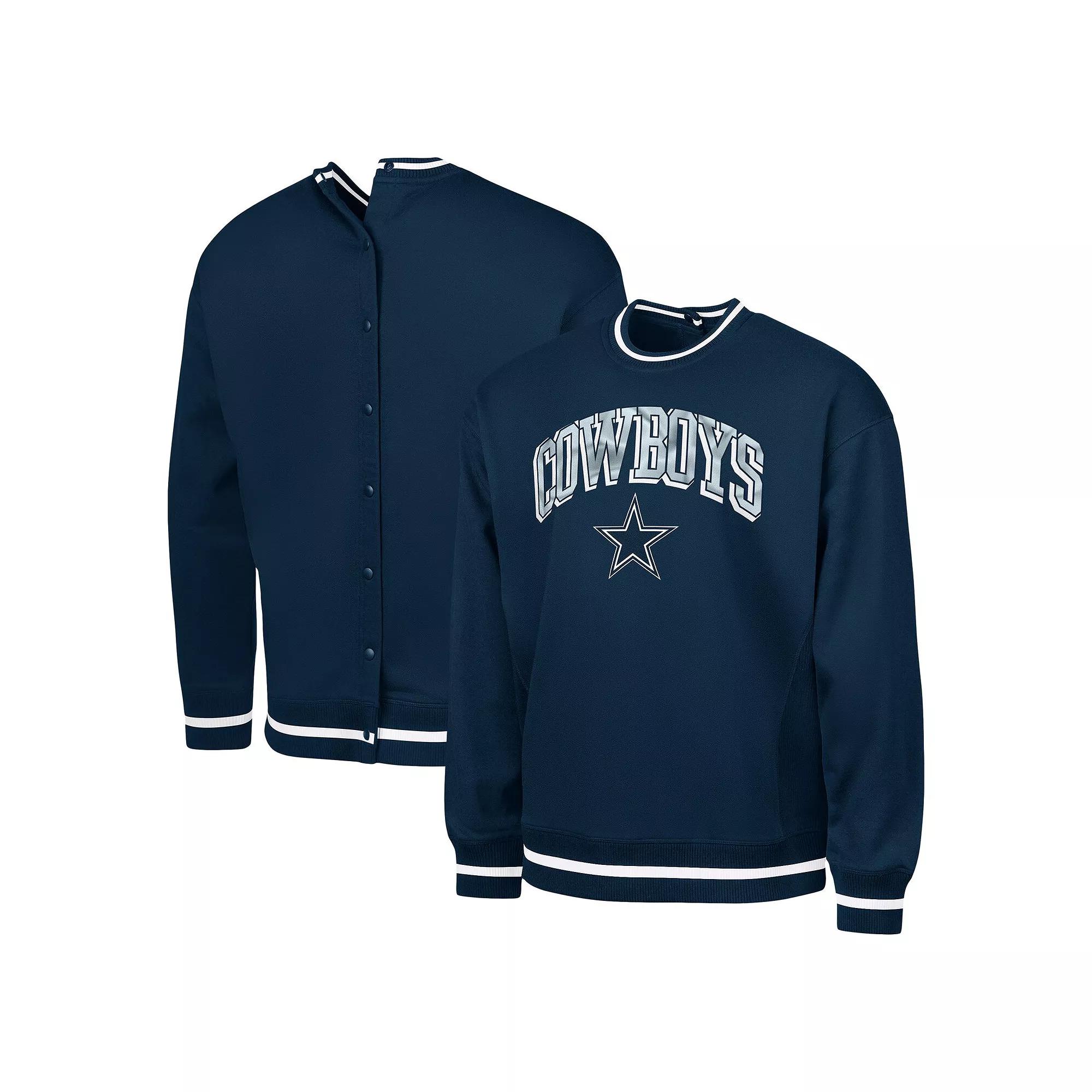 Men's G-III Sports by Carl Banks Navy Dallas Cowboys Adaptive Blocker Fleece Pullover Sweatshirt,  Product Image